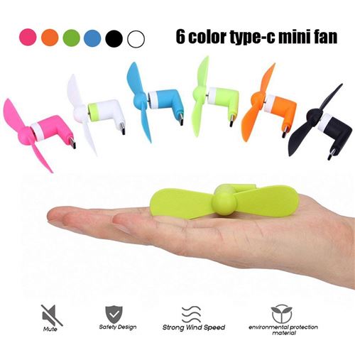 Bleu MyGadget Mini Ventilateur pour Smartphone USB C pour Portables OTG Compatibles p.e Samsung A8 S8 S9 Plus Note 8 9 // HTC U11 10 Evo//LG G5 /& G6