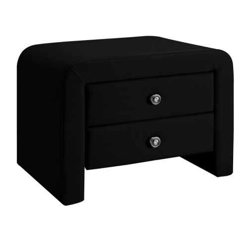 Table chevet design en simili cuir Eva - couleur - Noir