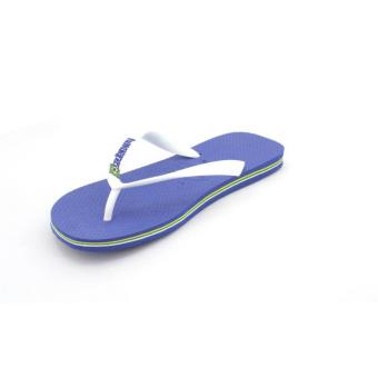 Tongs Havaianas Brasil Logo Bleues et Blanches Taille 39/40