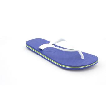 Tongs Havaianas Brasil Logo Bleues et Blanches Taille 41/42