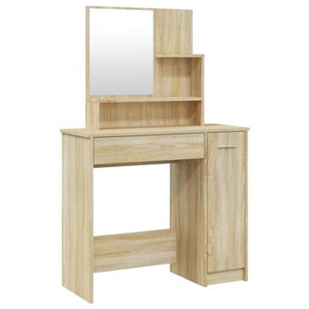 MEUBLE® Coiffeuse avec miroir - Table de maquillage MDF 60 x 50 x 86 cm ♕9602 - Maison