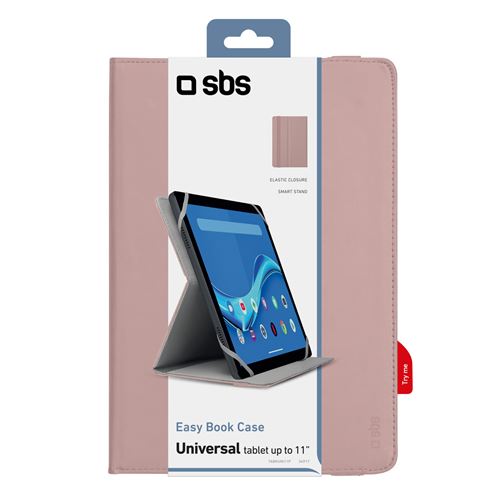 Etui à rabat universel SBS pour tablettes jusqu'à 11 Rose