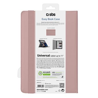 Etui à rabat universel SBS pour tablettes jusqu'à 11" Rose