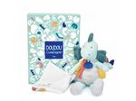 Doudou et compagnie - LES CALINOSAURES - FILOU, Pantin avec doudou (amande)