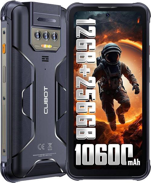 Cubot Kingkong 8 NOIR 6.52 6Go RAM 256GB ROM 10600mAh Double SIM 4G Robuste SmartPhone Android 13