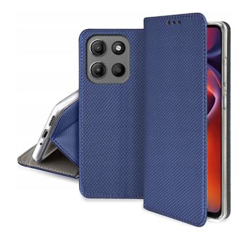 Housse pour Motorola Moto G05 / G15 / E15 - etui coque pochette portefeuille + verre trempe - BLEU MAGNET - htdmobiles - 1
