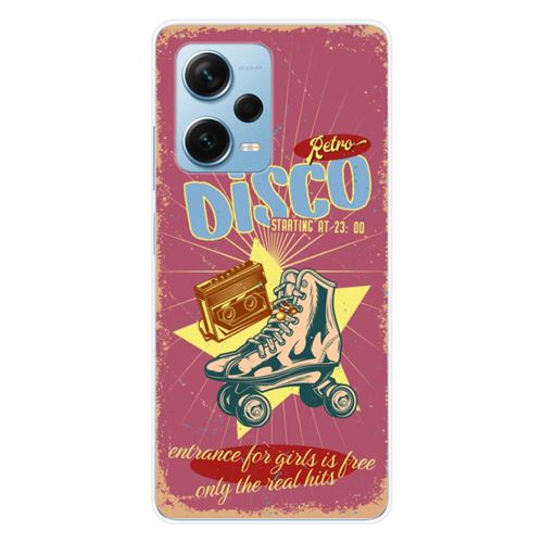 Coque en silicone imprimée compatible Xiaomi Redmi Note 12 Pro Plus Retro disco