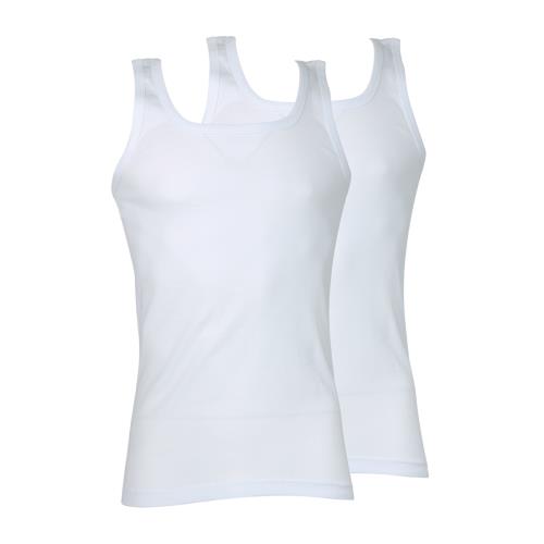 Lot de 2 débardeurs homme Coton Bio Blanc-Blanc Taille 5