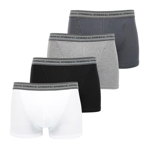 Lot de 4 boxers homme Eco Pack Blanc-Noir-Gris chiné-Anthracite Taille 5