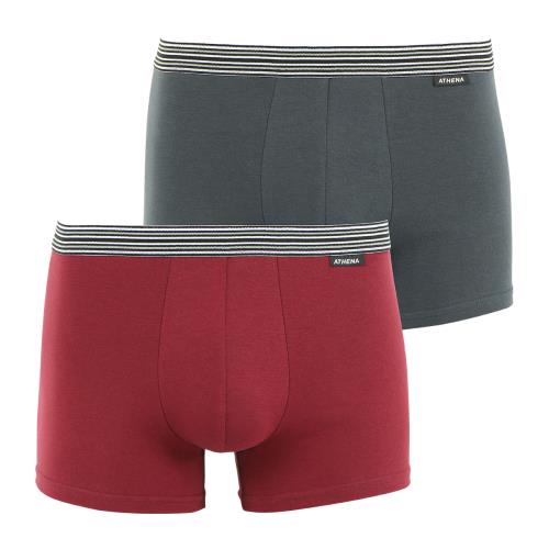 Lot de 2 boxers homme Eco Prix Prune-Anthracite Taille 3