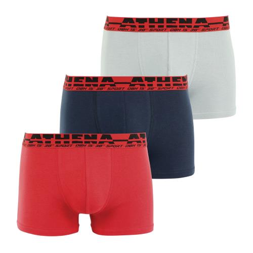 Lot de 3 boxers homme Easy Sport Rouge-Marine-Gris Taille 5