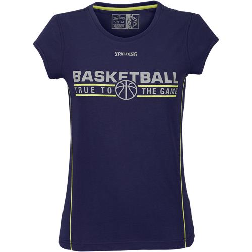 Spalding - T-Shirt Femme Spalding 4her - S - marine/jaune fluo