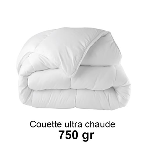 Couette 220x240cm ultra chaude 750gr/m², toucher peau de pêche