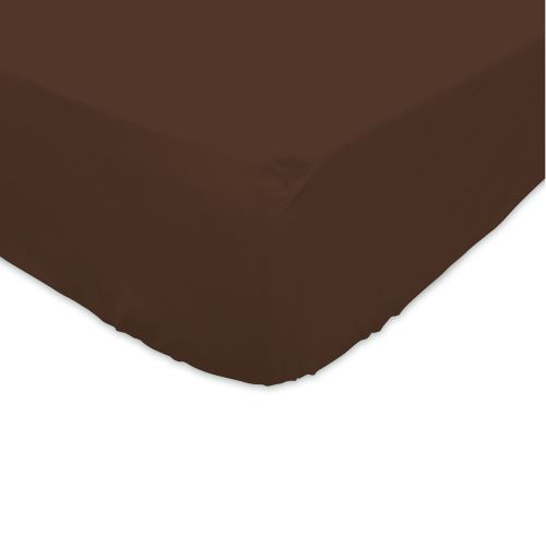 Drap housse 200x200cm 100% coton Marron
