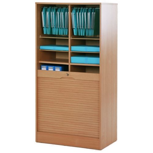 Classeur à Rideau Large Hauteur 140 cm - Coloris - Hêtre