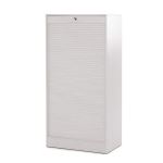 Armoire De Bureau A Rideau En Bois Avec Serrure Matha Blanc