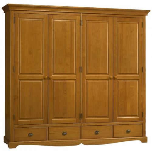 Grande Armoire Penderie Pin Miel de Style Anglais