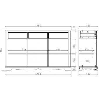Buffet Bas Pin Miel De Style Anglais Achat Prix Fnac