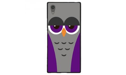 Coque souple pour Sony Xperia XA1 Ultra avec impression Motifs chouette endormie mauve et grise