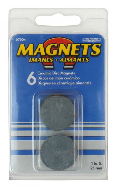 Set de 6 aimants circulaires en céramique
