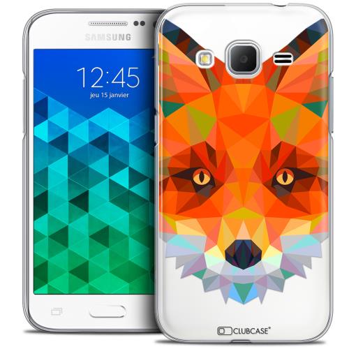 Caseink - Coque Housse Etui Samsung Galaxy Core Prime (G360) Crystal HD Polygon Series Animal - Rigide - Ultra Fin Renard