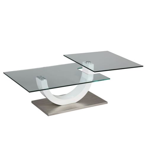 Table basse en verre socle en métal - EVO