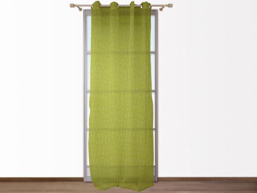 Voile embossed à oeillets 140x250 cm CROCO anis par Soleil d'ocre