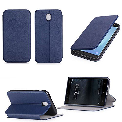 Etui luxe Nokia 8 4G bleu Slim Cuir Style avec stand - Housse coque de protection Nokia8 bleue smartphone 2017 / 2018 - Accessoires pochette XEPTIO case