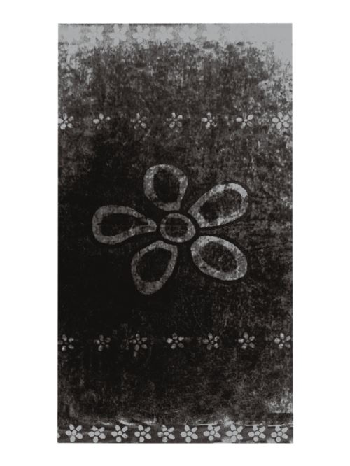 Drap de plage 95x175 cm FLEUR NOIR VELOURS JACQUARD 100% Coton