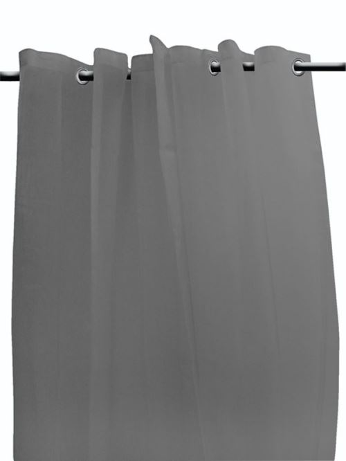 Voilage gris à oeillets métal