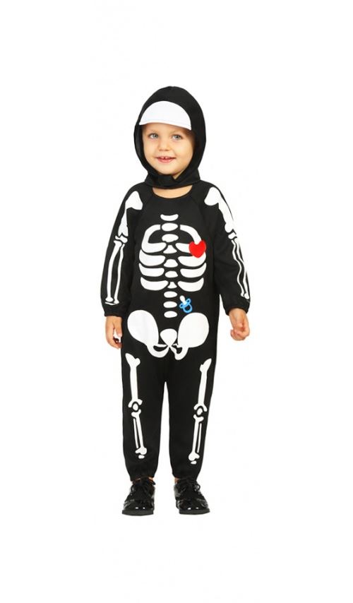 Costume de Petit Squelette - Bébé - Mixte Taille : 12/18 mois (74 à 81 cm)