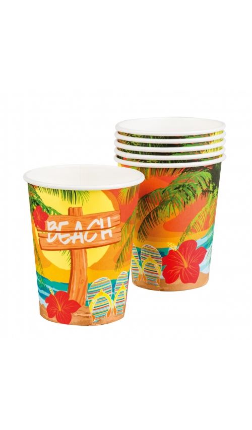 Gobelets En Carton - Beach x 6