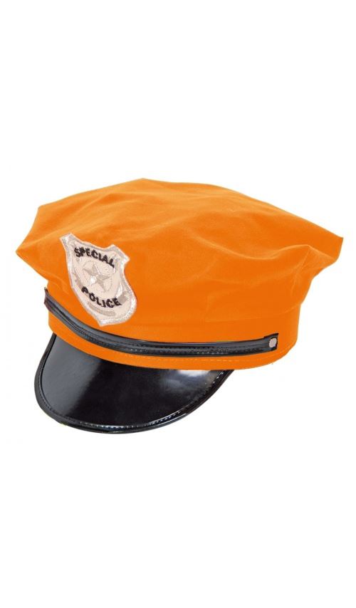 Casquette Police Néon Orange - Adulte