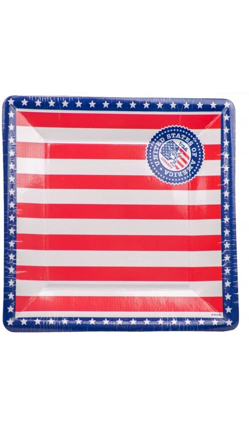 Assiettes Carrée USA x 8