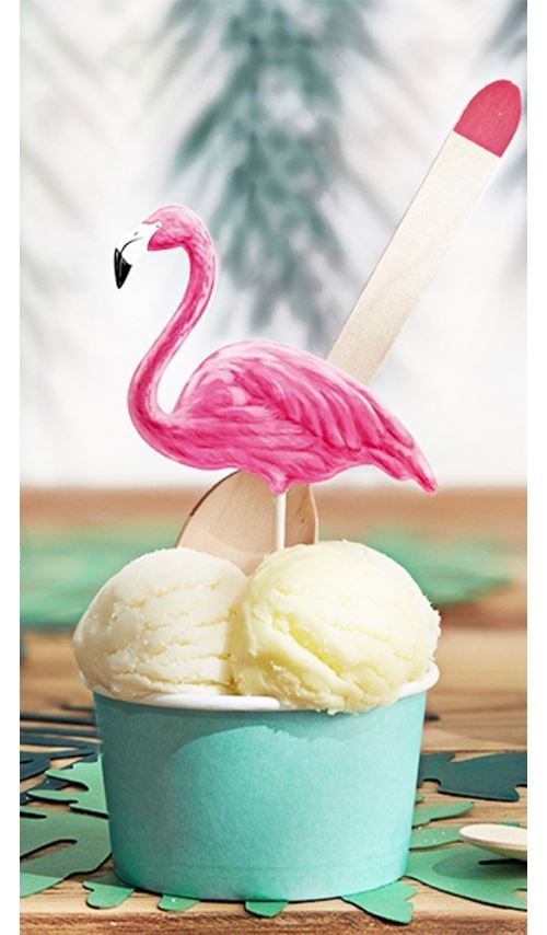 Décoration pour Dessert - Flamants Roses x 6
