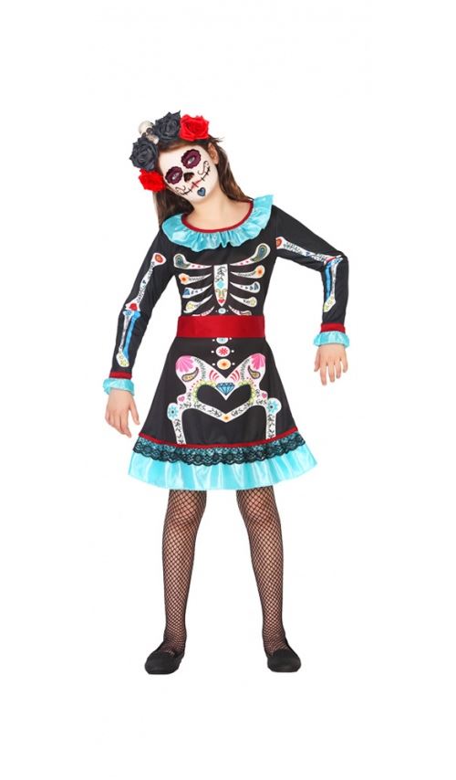 Costume - Dia De Los Muertos - Fille Taille : 5-6 ans (105-116 cm)