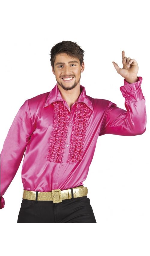 Chemise Disco Rose - Adulte Taille : XXL