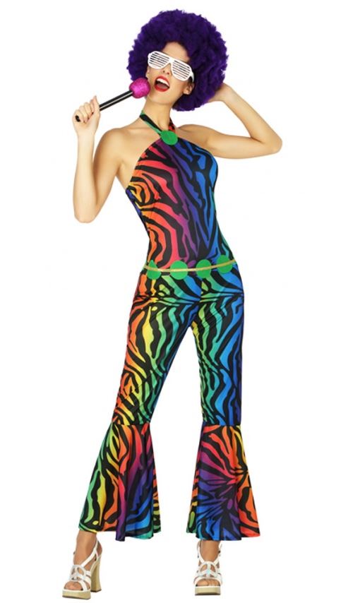 Combinaison Disco - Funky Rainbow - Femme Taille : L - 40/42 - Déguisements et fêtes