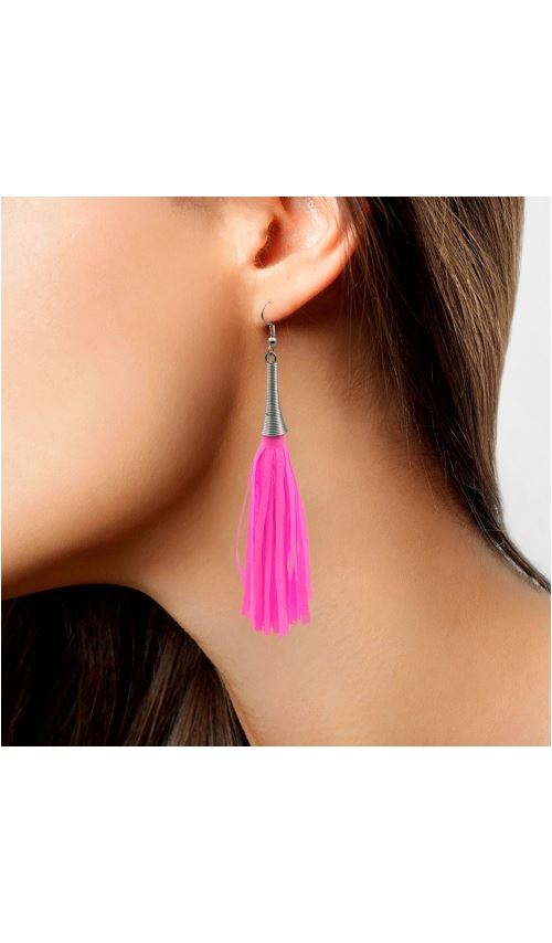 Boucles d'Oreilles Rose Néon