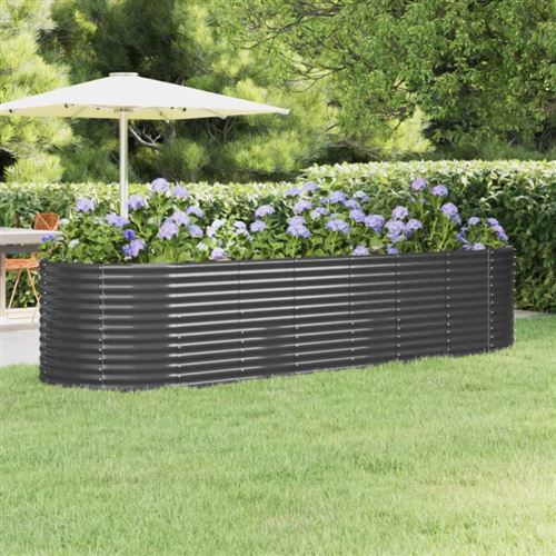 Vidaxl Lit Surélevé De Jardin Acier Enduit De Poudre Anthracite - Image 3