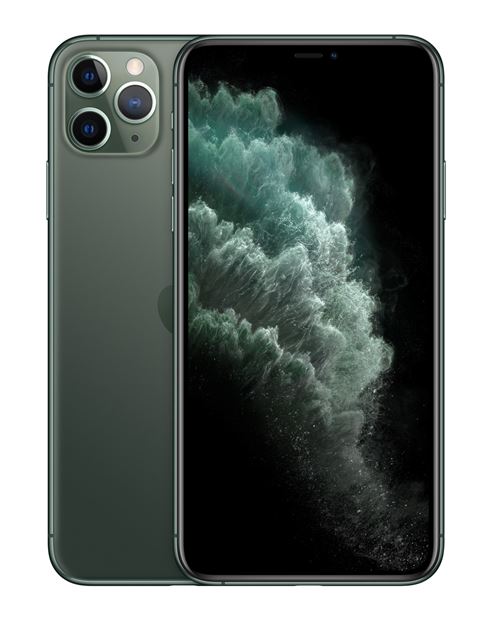 Apple iPhone 11 Pro Max - 4G smartphone - double SIM / Mémoire interne 64 Go - écran OEL - 6.5"" - 2688 x 1242 pixels - 3 x caméras arrière 12 MP, 12 MP, 12 MP - front camera 12 MP - vert de minuit État correct - N/A reconditionné disponible sur Fnac