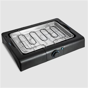 Barbecue de Table Grill Electrique ProGrill 2400 W - Hauteur Réglable 3 Niveaux - intérieur / extérieur - 38 x 52 cm - Plateau Ramasse-Graisses - Indicateur Lumineux ON/OFF - Sécurité Micro-Interrupteur - Straße Tech ® - 1