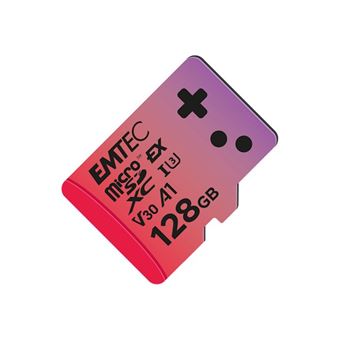 EMTEC Express Gaming - Carte mémoire flash - 128 Go - A1 / Video Class V30 / UHS-I U3 - microSDXC UHS-I U3 - 1