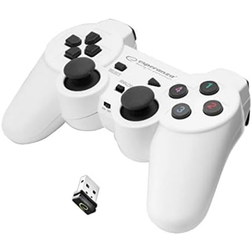 Esperanza Wireless GamePad PS3/PC USB Gladiator White - Wireless Controller - PC