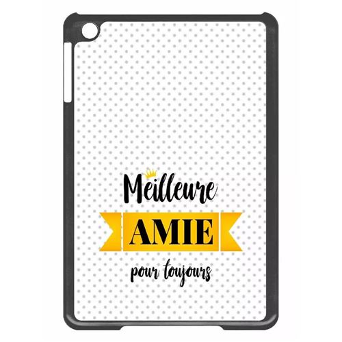 Coque tablette My-Kase pour iPad mini 2 - meilleure amie pour toujours fond blanc etoiles - Plastique Noir