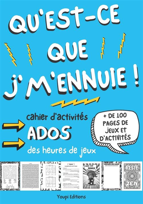 Cahier d'activités ados - Livre de jeux - 12-17 ans - 100+ pages - Format 18 x 25 cm
