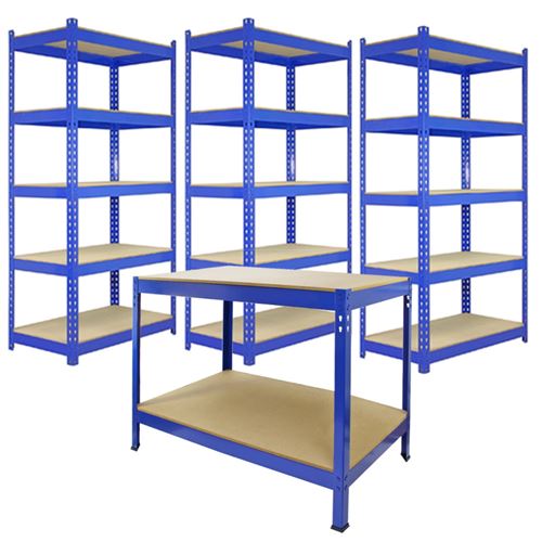 Monster Racking Bleu 3 X Etagères 90 Cm, 1 Etabli 120Cm - & Maillet - Q-Rax - Image 2