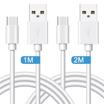 2 Câble USB TYPE C vers USB A 1M/2M– Charge, Transfert Données Universelle pour Xiaomi 14, Mi 13, Mi 12, Mi 11 - Poco M6, F6, X3 - 1