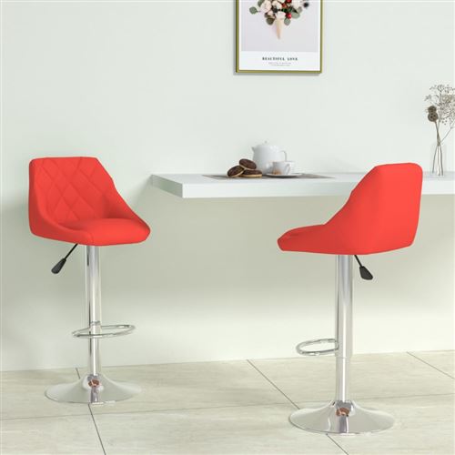 Vidaxl Rouge Tabourets Similicuir - Image 3