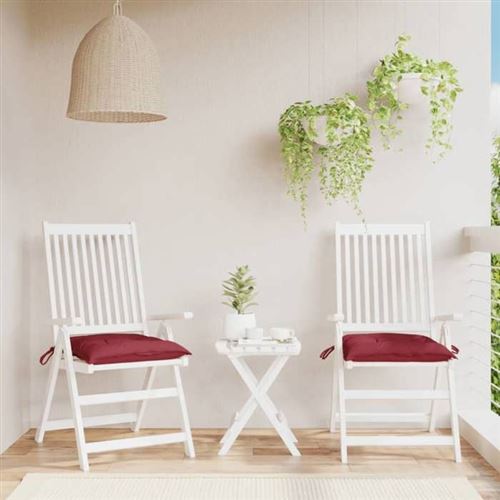 Vidaxl Rouge Lot De 2 Coussins De Palette, Galette De Siège Imperméable, Coussin De Jardin, Décoration D'extérieur Terrasse, 361534 - Image 2